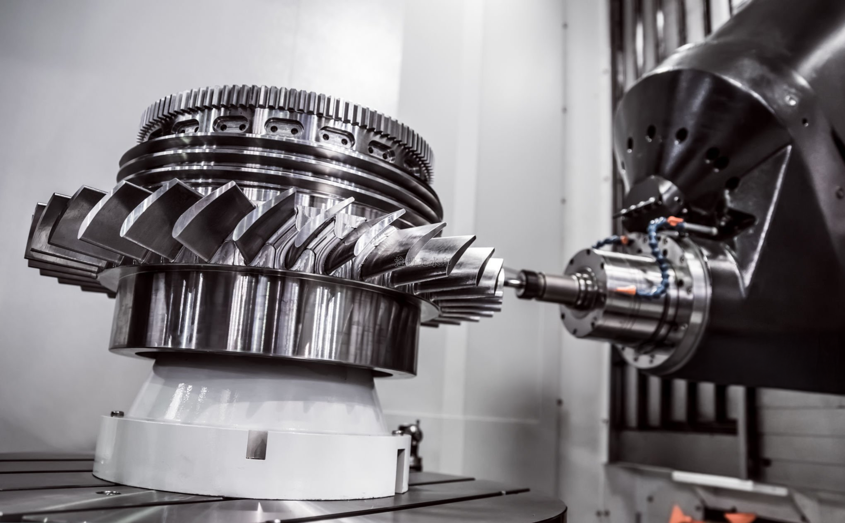 Internal components of an industrial machine tool